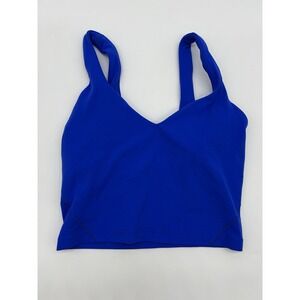 Lululemon Align Tank Top Blue Cropped Built In Bra Workout Yoga Cami Women Sz 2